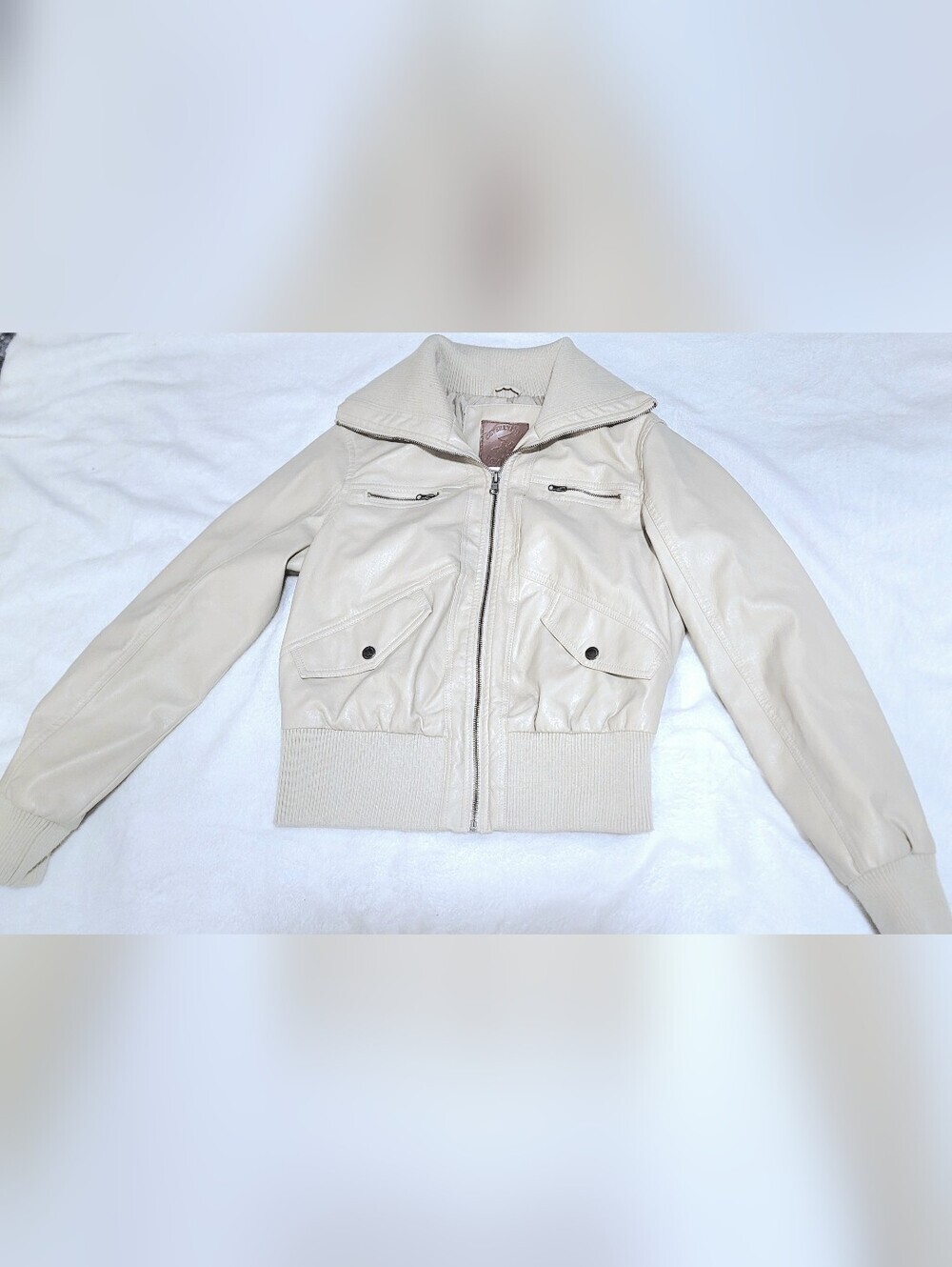 Beverly Hills Polo Club VTG Women’s Cropped Jacket Size L Brown Faux Leathe